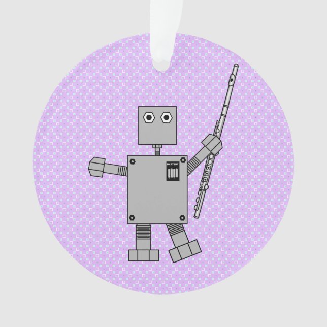 Flute Robot Ornament (Front)