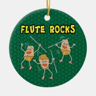 Flute Rocks Ceramic Ornament