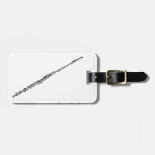 Flute Shaped Word Art Black Text Luggage Tag
