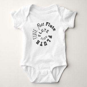 Flute Spiral Text Baby Bodysuit