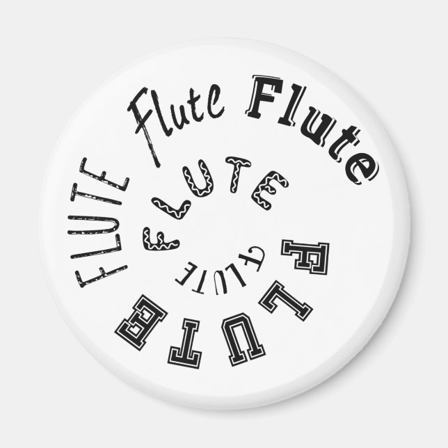 Flute Spiral Text Magnet (Front)