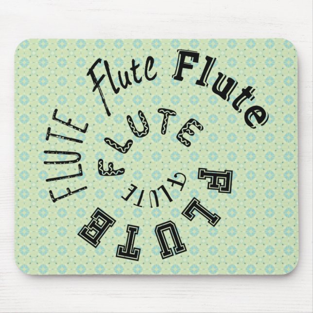 Flute Spiral Text Mouse Pad (Front)