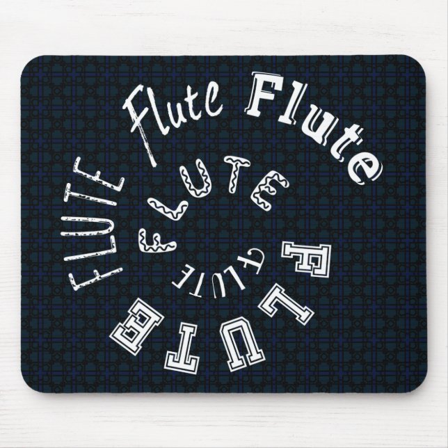 Flute Spiral Text Mouse Pad (Front)