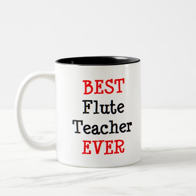 flute teacher, best Two-Tone coffee mug (Left)