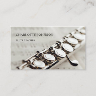 Flute Teacher Modern Professional Business Card