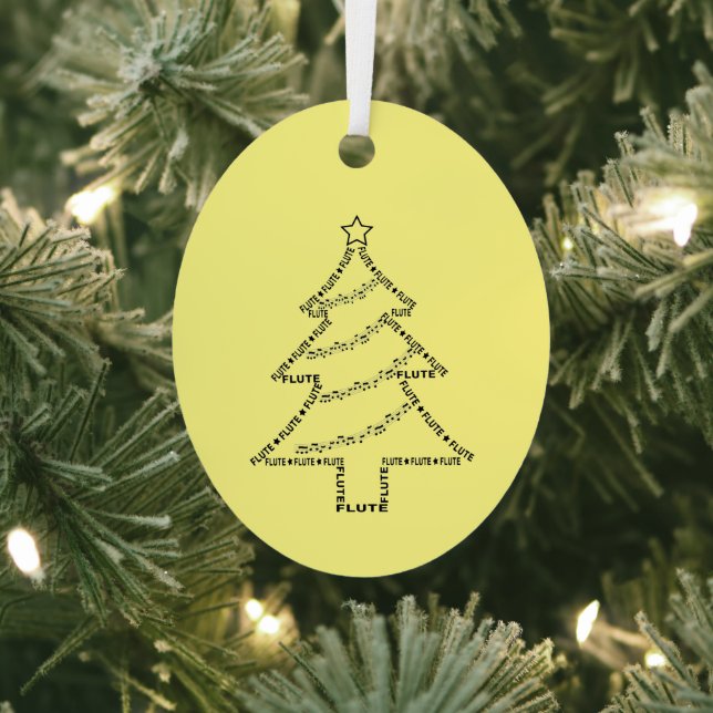  Flute Text Christmas Tree   Metal Tree Decoration (Insitu)