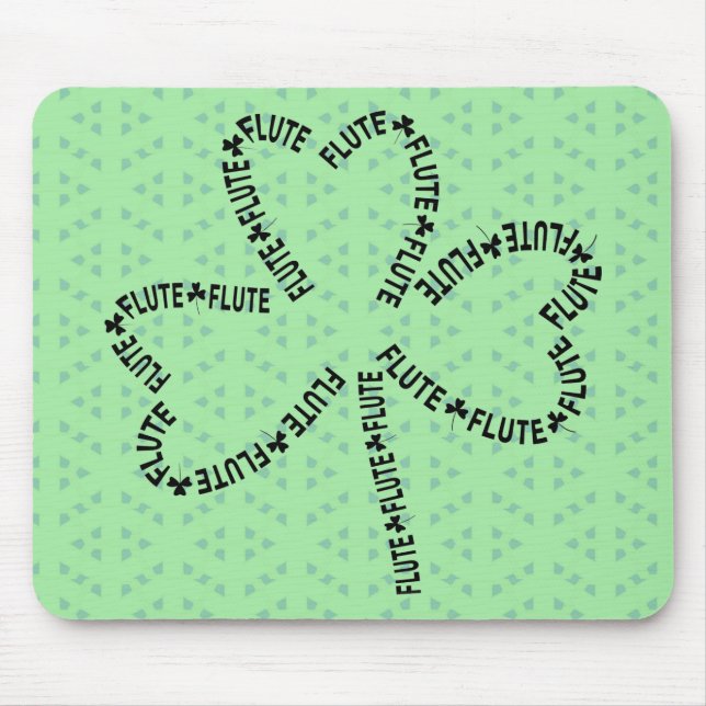 Flute Text Shamrock Mouse Pad (Front)