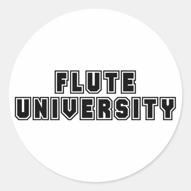 Flute University Classic Round Sticker (Front)