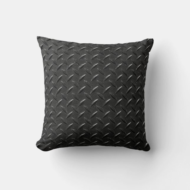 fluted metallic texture in black colour cushion (Front)