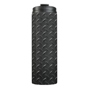fluted metallic texture in black colour thermal tumbler