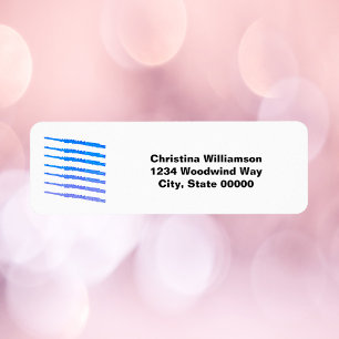 Flutes Blue Personalise Return Address Label