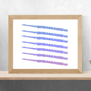 Flutes Instrument Blue Pink Purple Poster
