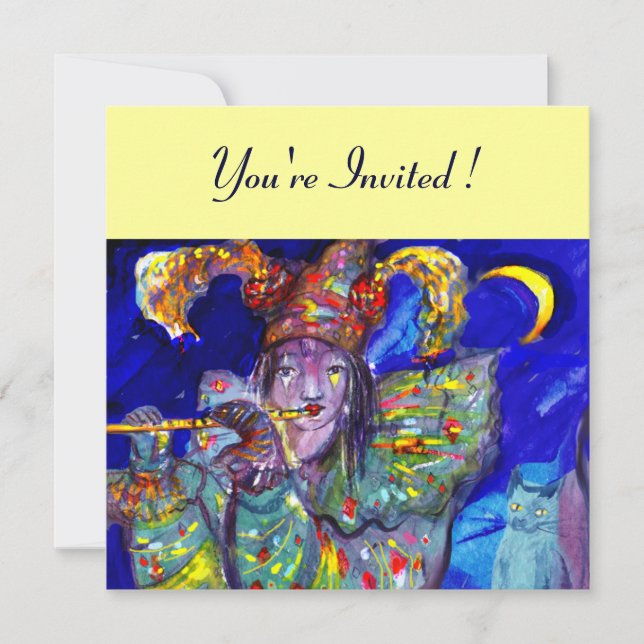 FLUTIST IN BLUE INVITATION (Front)