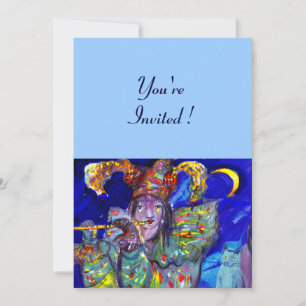 FLUTIST IN BLUE INVITATION