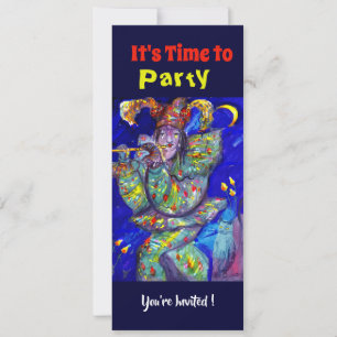 FLUTIST IN BLUE Party Programme Invitation