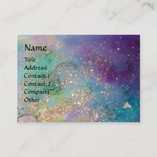 FLUTIST IN BLUE / Venetian Carnival Night Business Card (Front)