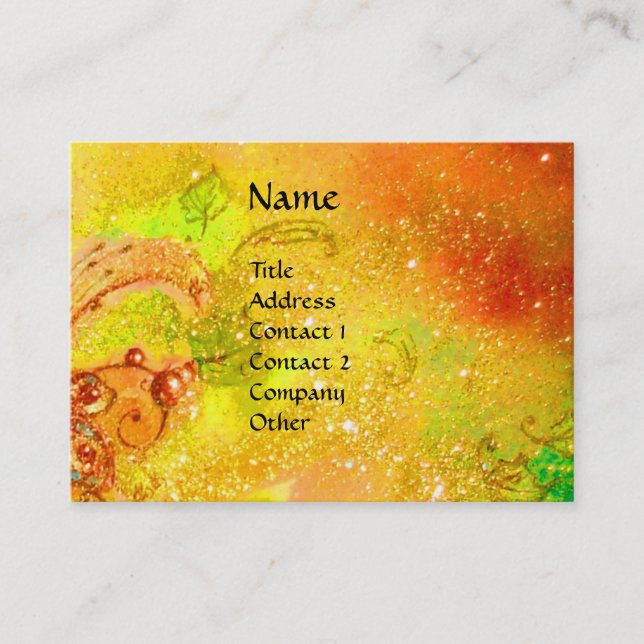 FLUTIST IN BLUE / Venetian Carnival Night Business Card (Front)