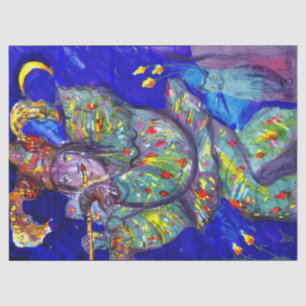 FLUTIST IN BLUE / Venetian Carnival Night Tissue Paper