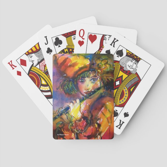 FLUTIST PORTRAIT / Venetian Masquerade Playing Cards (Back)
