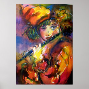 FLUTIST PORTRAIT / Venetian Masquerade Poster