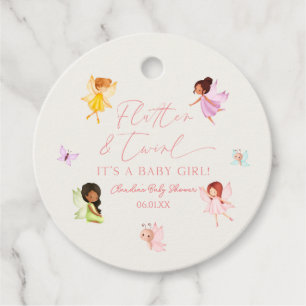 Flutter and Twirl Enchanted Fairy Baby Shower Favour Tags