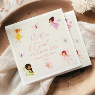 Flutter and Twirl Enchanted Fairy Baby Shower Napkin