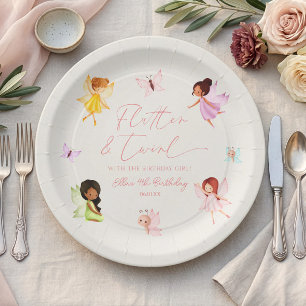 Flutter and Twirl Enchanted Fairy Birthday Party Paper Plate