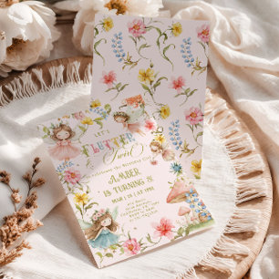Flutter and Twirl Fairy Any Age Princess Birthday Invitation