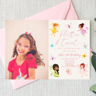 Flutter and Twirl Fairy Enchanted Birthday Party Invitation