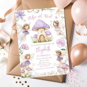 Flutter And Twirl Fairy Girl Birthday Invitation