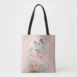 Flutter and Twirl Flower fairy girl Tote Bag