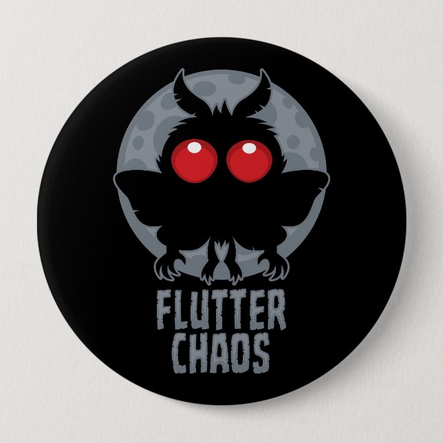 Flutter Chaos Mothman Cryptic Legend 10 Cm Round Badge (Front)