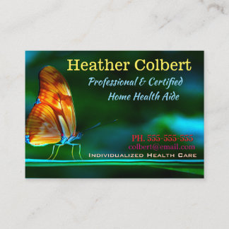 Flutter Helpful Professional Caregiver  Business Card
