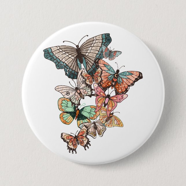 Flutter into Spring  7.5 Cm Round Badge (Front)