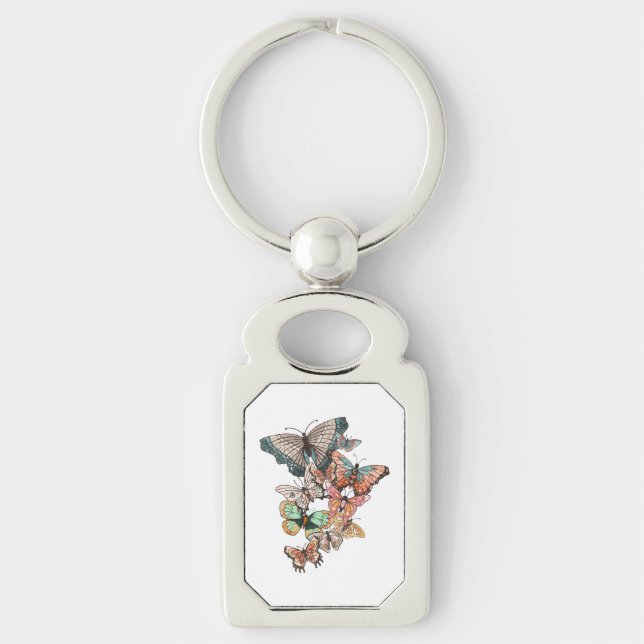 Flutter into Spring  Key Ring (Front)