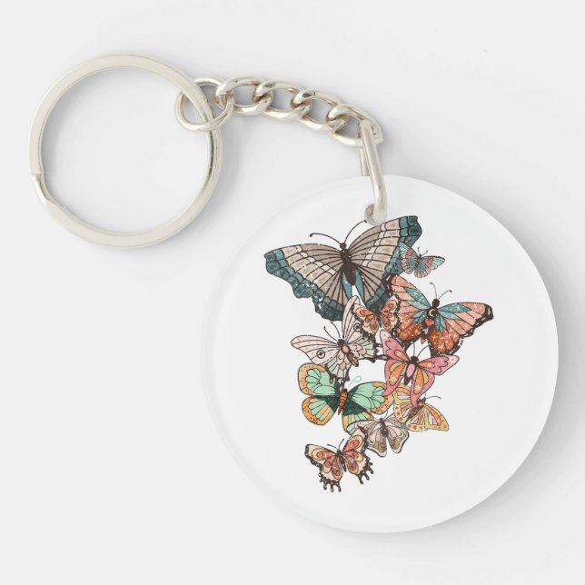 Flutter into Spring  Key Ring (Front)