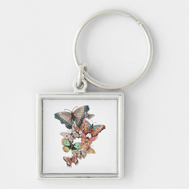 Flutter into Spring  Key Ring (Front)
