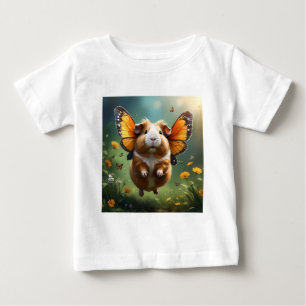 "Flutter Paws: The Guinea Pig Takes Flight" Baby T-Shirt