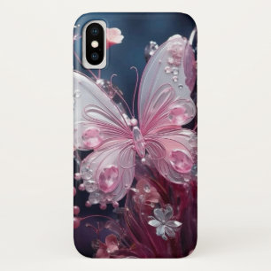 Flutter & Sparkle: Pink Butterfly iPhone Case