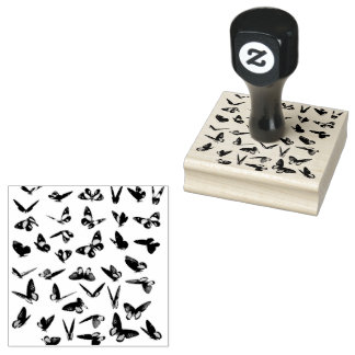 Flutter Swarm of Butterfly Rubber Stamp