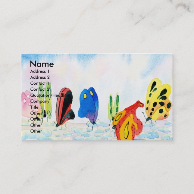 Flutterbies Business Cards (Front)