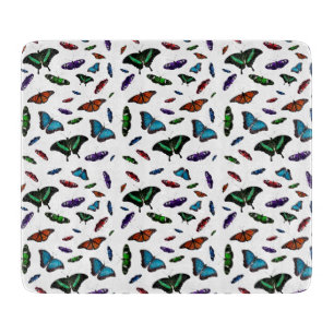 Flutterbies Glass Cutting Board (choose colour)