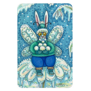 FLUTTERBUN WINTER WONDERLAND, FUNNY BUNNY RABBIT MAGNET