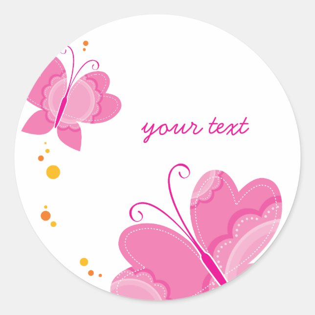 FLUTTERBY BUTTERFLIES :: series of three 1 Classic Round Sticker (Front)