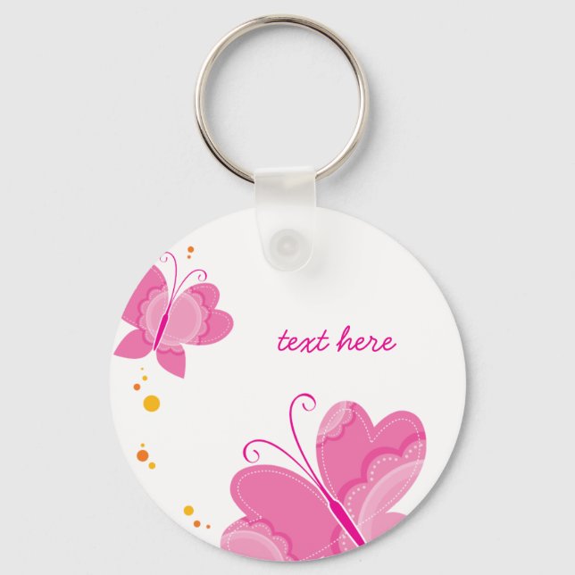 FLUTTERBY BUTTERFLIES :: series of three 1 Key Ring (Front)