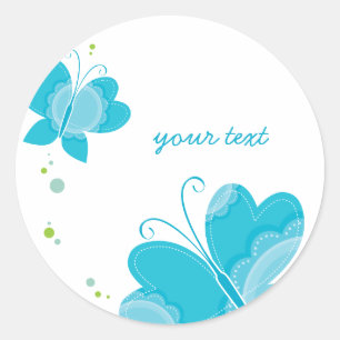 FLUTTERBY BUTTERFLIES :: series of three 2 Classic Round Sticker