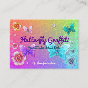 Flutterby Graffiti Jewelled ARTIST VENDOR SHOP Business Card