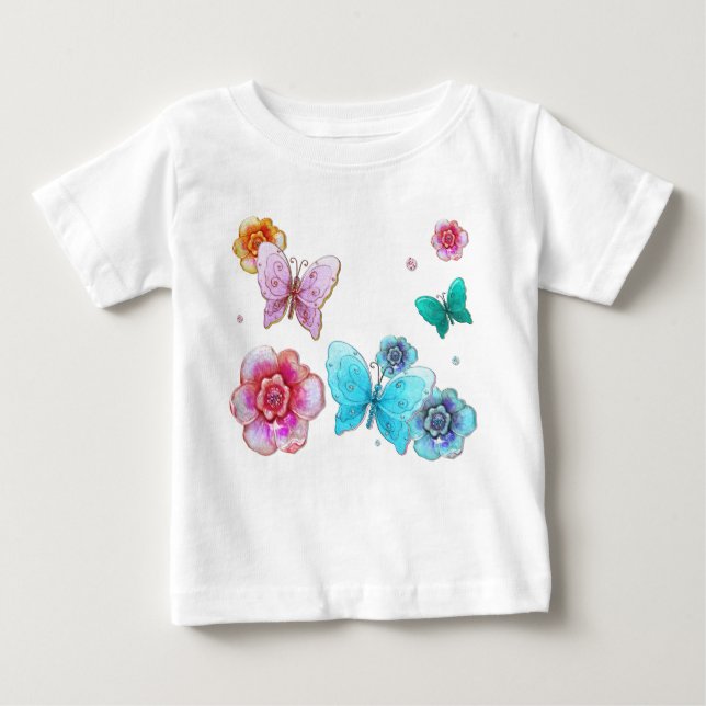 Flutterby Graffiti Jewelled for BABY Baby T-Shirt (Front)
