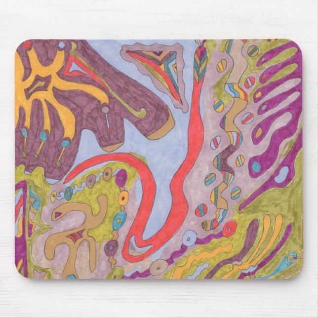 "Flutterflyland" Abstract Art Mouse Pad (Front)