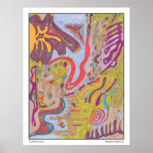 "Flutterflyland" Abstract Art Poster